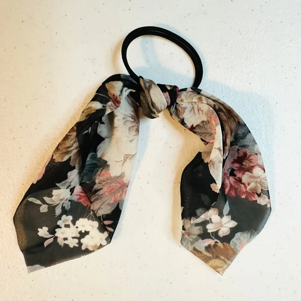 Chiffon Hair Scarf Ponytail Holder Elastic Hair Bands Hair Ties Hair Scrunchies